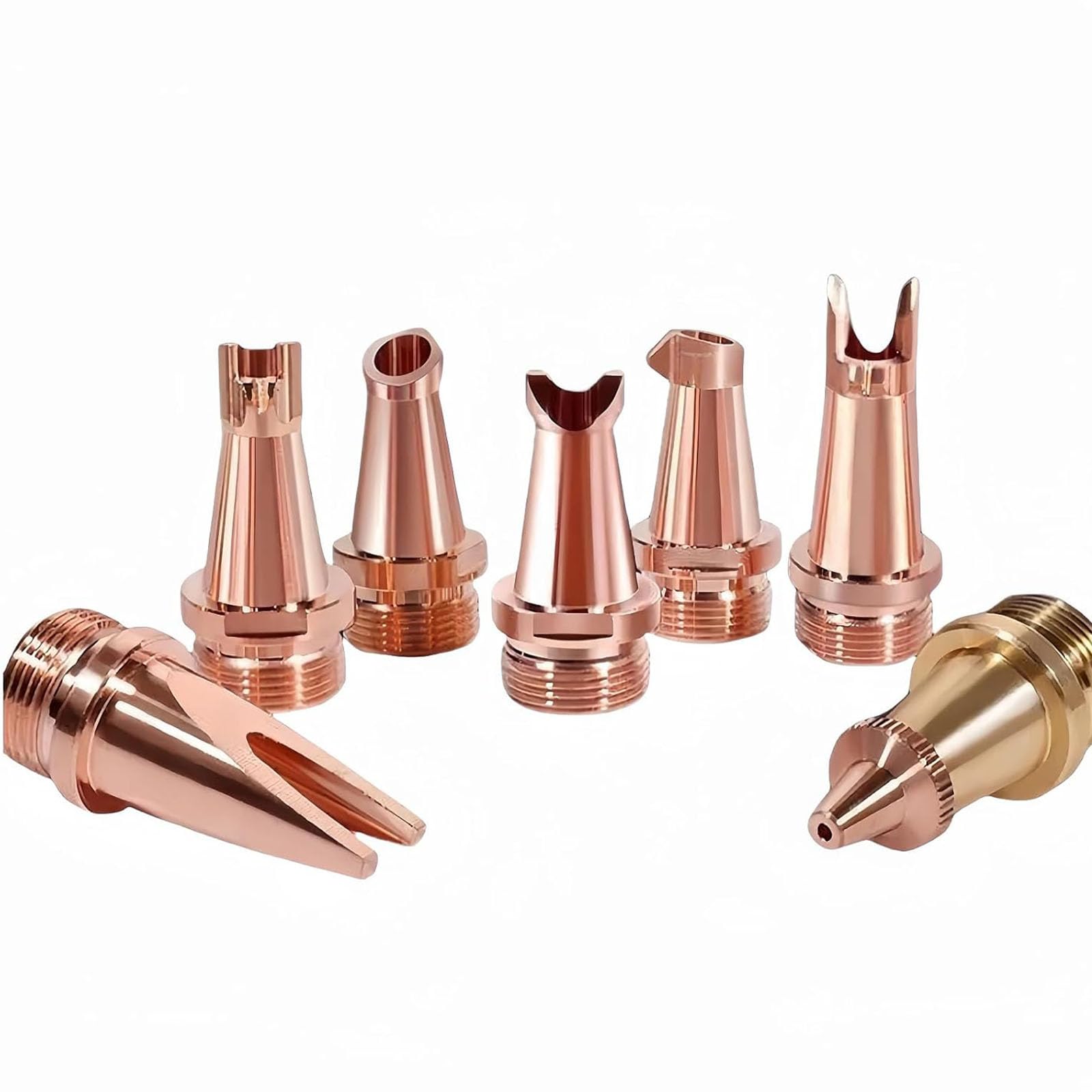 Laserschneiddüse, 5 Stück Kupferdüse M16, Kupfer-Laserdüsen für SUP20S/T SUP21S/T tragbare Handschweißkopfpistole, Teile für Faserlaserschweißgerät (M16-Set)