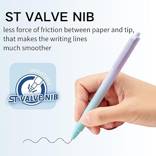 Miniatura 3 de WINK Bolígrafos de gel de punta fina retráctiles de 12 quilates, punta fina de 0.020 in, agarre cómodo, escritura suave con barril estético de color