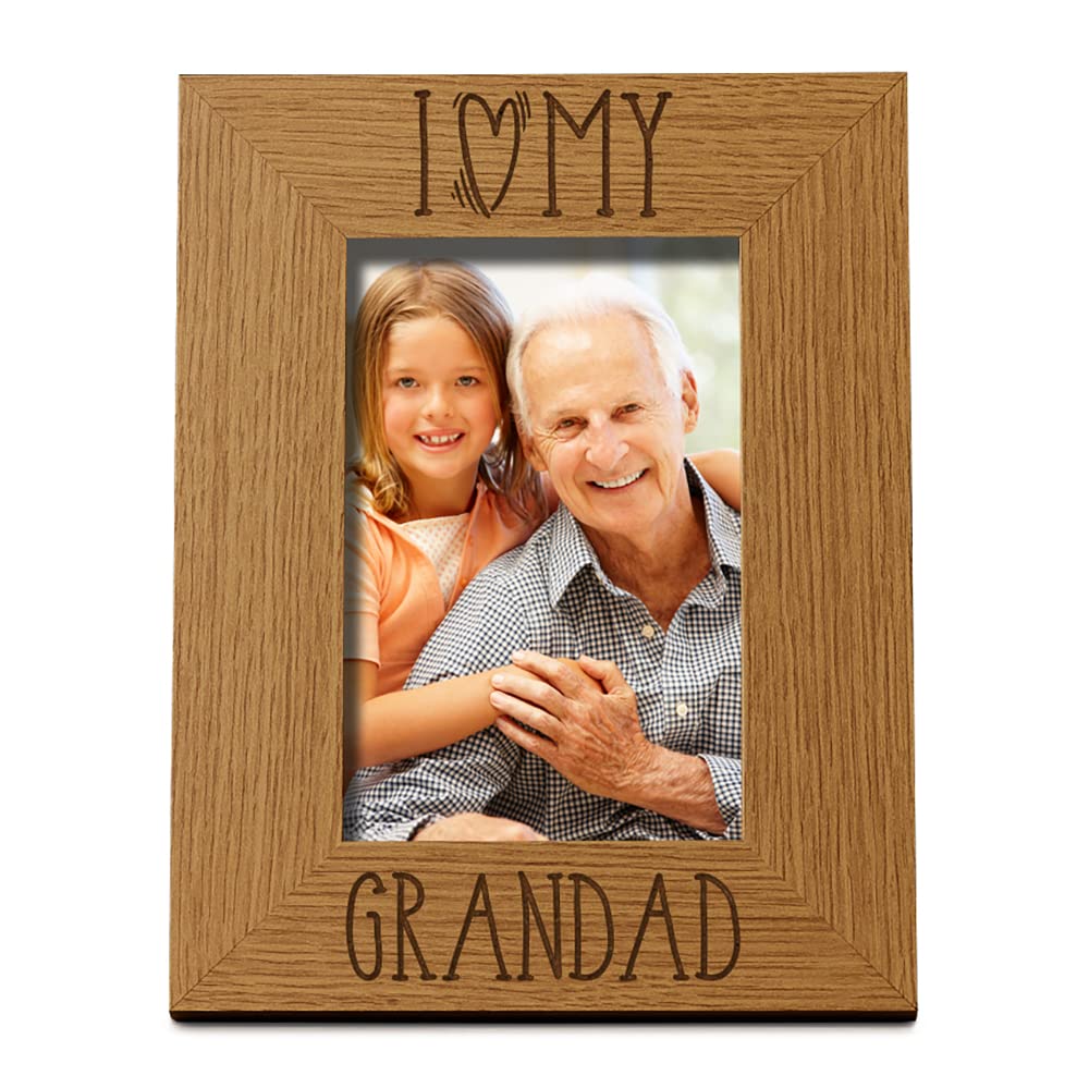 Ukgiftstoreonline Brown I Heart My Grandad Photo Frame Fw608 (5 X 7 Inch)