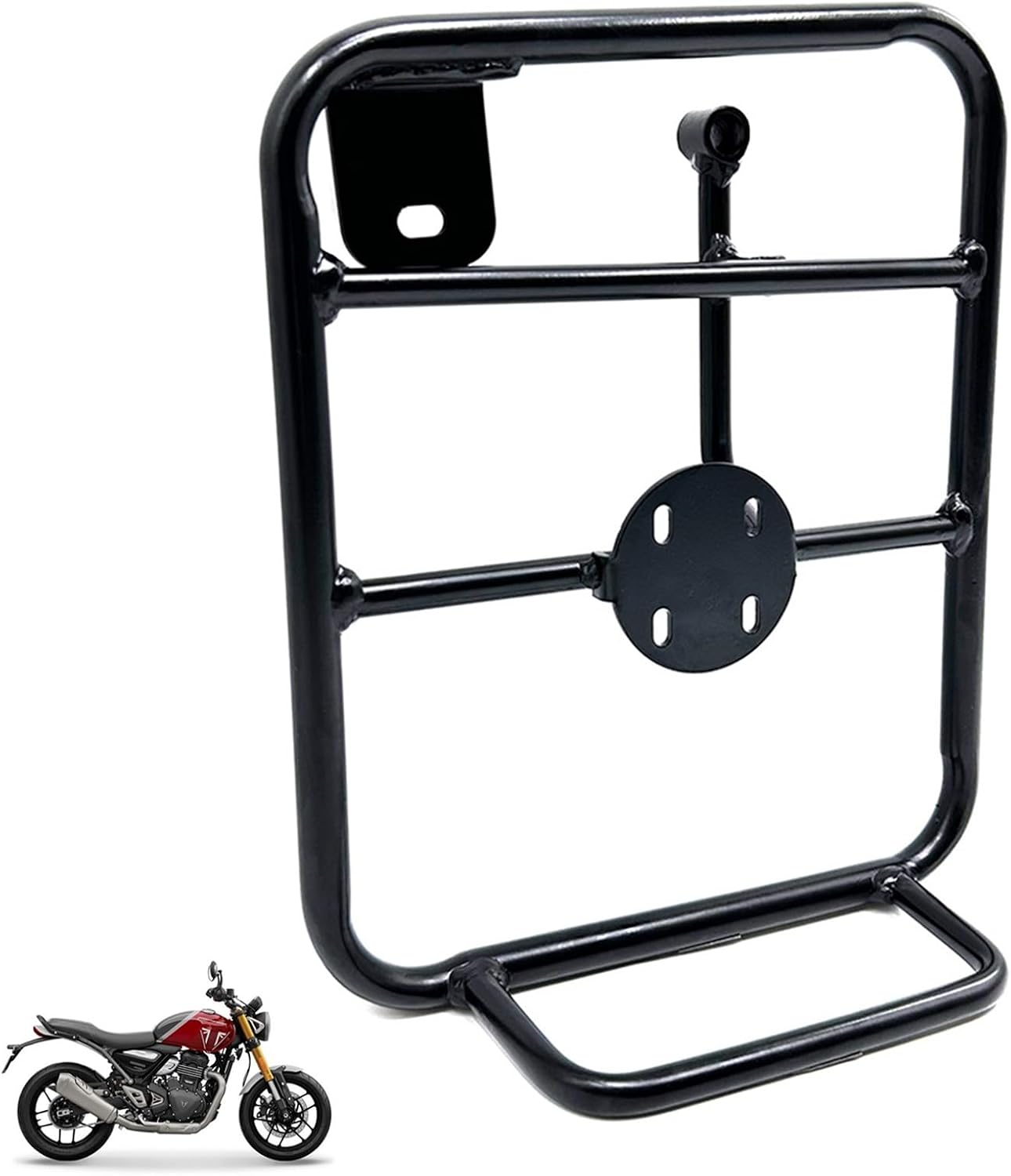 Motorcycle Pannier Racks Compatible with Triumph Speed 400 Scrambler 400x 2024 Motorcycle Side Box Steady Frame Iron Side Carrier Luggage Mounting Bracket, 45X35X25cm, Matt Black