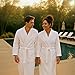 Jmr Usa Inc. Unisex 100% Cotton Terry Cloth Bathrobe – Ideal Robe for Men & Women at Home, Spa, Hotel, Sauna, Pool, Bath & Shower - White