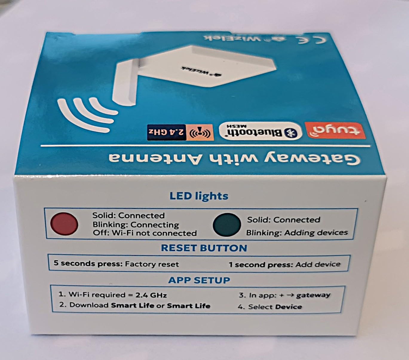 Gateway Bluetooth/Wi-FI 2,4 GHz specifico ecosistema Tuya - Antenna pieghevole per aumentare la portata - Supporta fino a 20 connessioni simultanee