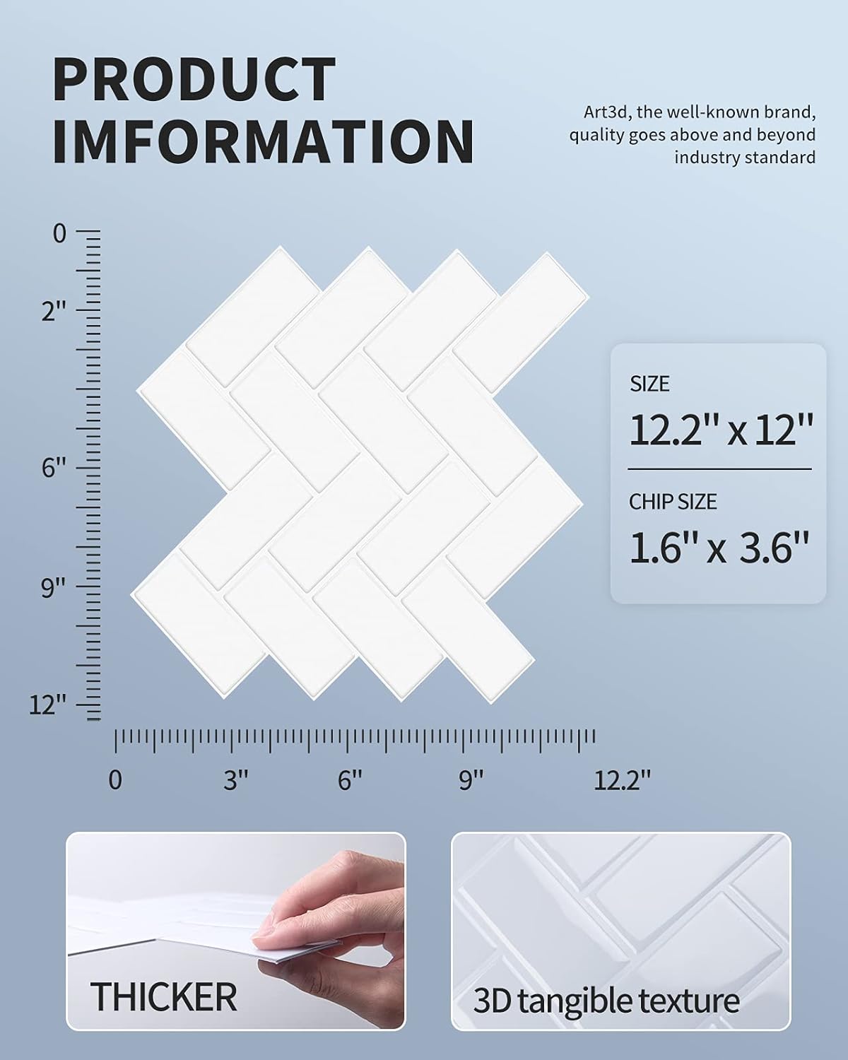 Suреr Brаndѕ Art3d Herringbone Peel and Stick Backsplash Tiles (10 Tiles, Thicker Version) Lіmіtеd Stосk Art3d Herringbone Peel and Stick Backsplash Tiles (10 Tiles, Thicker Version)