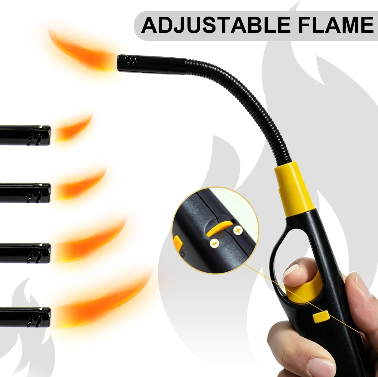 4 Pack Butane Candle Lighters Refillable Long Lighters for Candle Grill BBQ