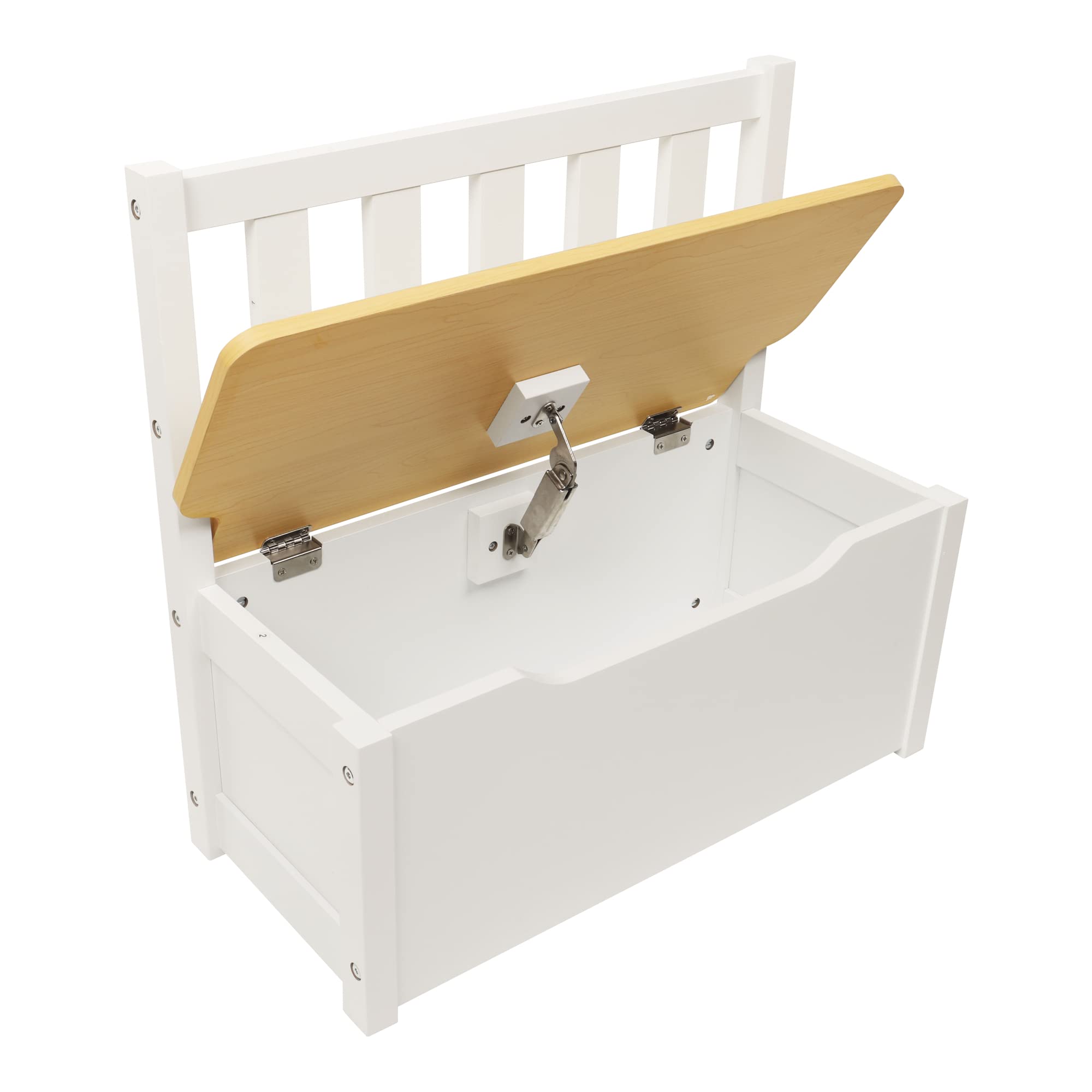 [en.casa] Kindertischset Lousame mit aufklappbarer Sitzbank und 2 Stühlen Kindertisch-Set Kindermöbel Sitzgruppe Kiefernholz Natur/Weiß