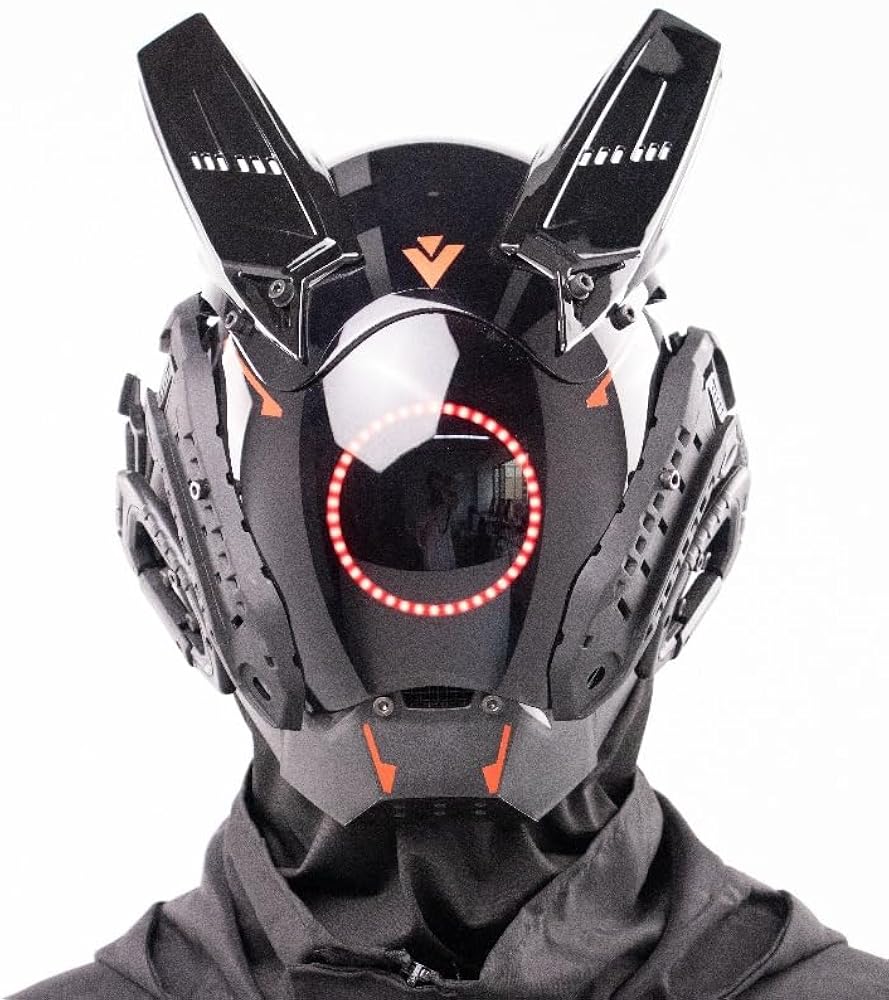 Amazon.co.jp: [OXIZER] サイバーパンクマスク、模造ロボットマスク