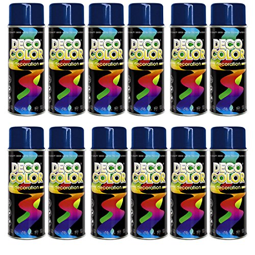 12er Sparpack (1 Karton) Lackspray glänzend 400ml saphir blau glanz RAL 5003 Cover