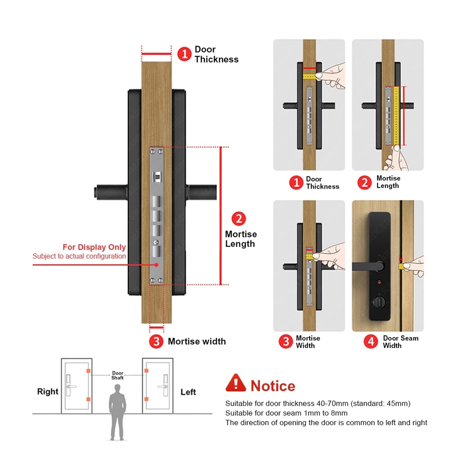 Serratura intelligente, Bluetooth Smart Door Lock for blocco delle impronte digitali universale a destra/sinistra con impronta digitale/password/app(Silver)