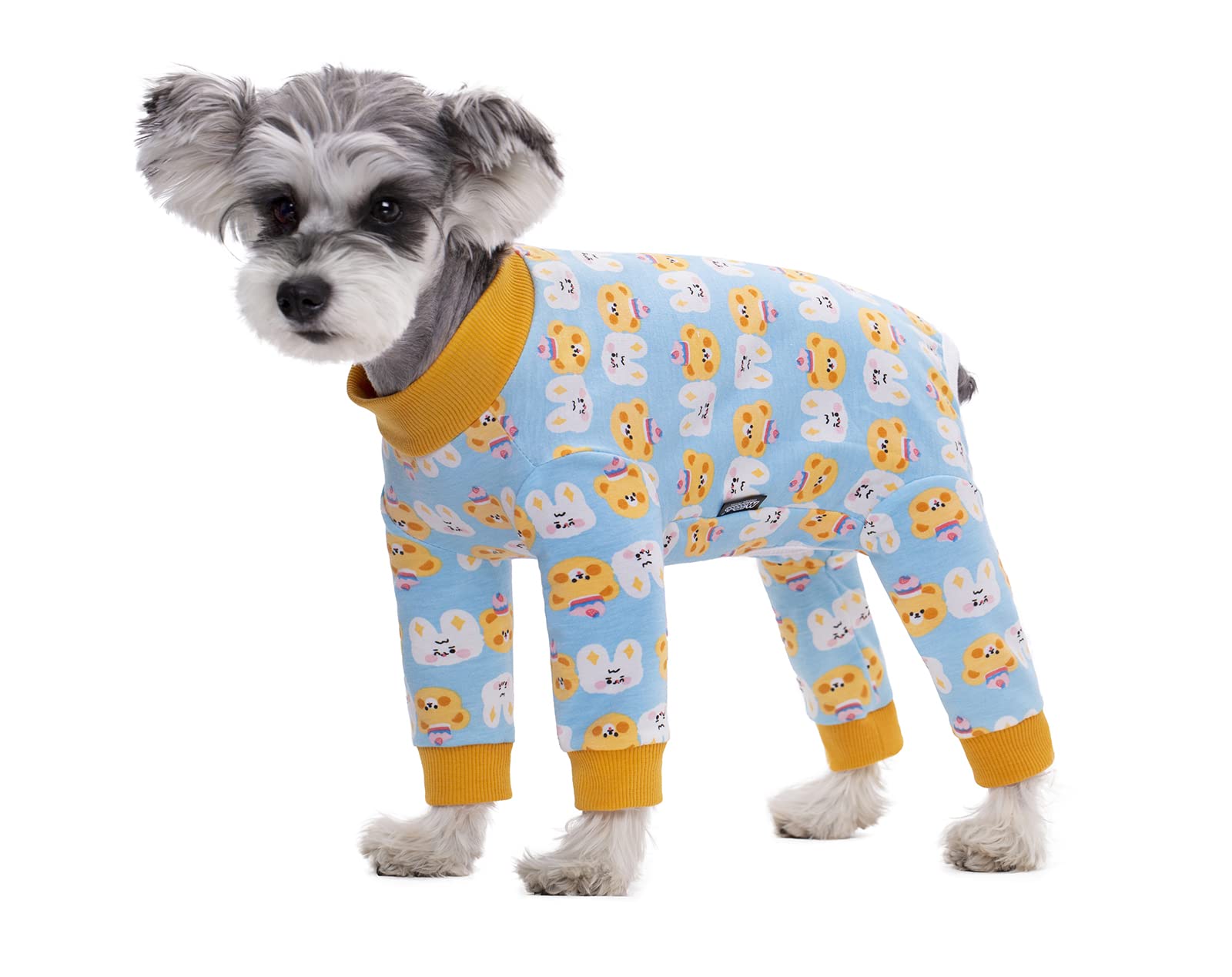 Small Dog Clothes,Elastic Pet Onesie Protect Joints Anti-hair Anti Licking Dog Clothing,Wound Protection Puppy Pajamas Jumpsuit For Small Medium Dogs_S(Yellow Bear) — image 1