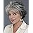 TISHINING Short Grey Curly Wigs for White Women Layered Silver Gray Pixie Cut Wig with Bangs Natural Looking Synthetic Salt and Pepper Wigs for Older Women