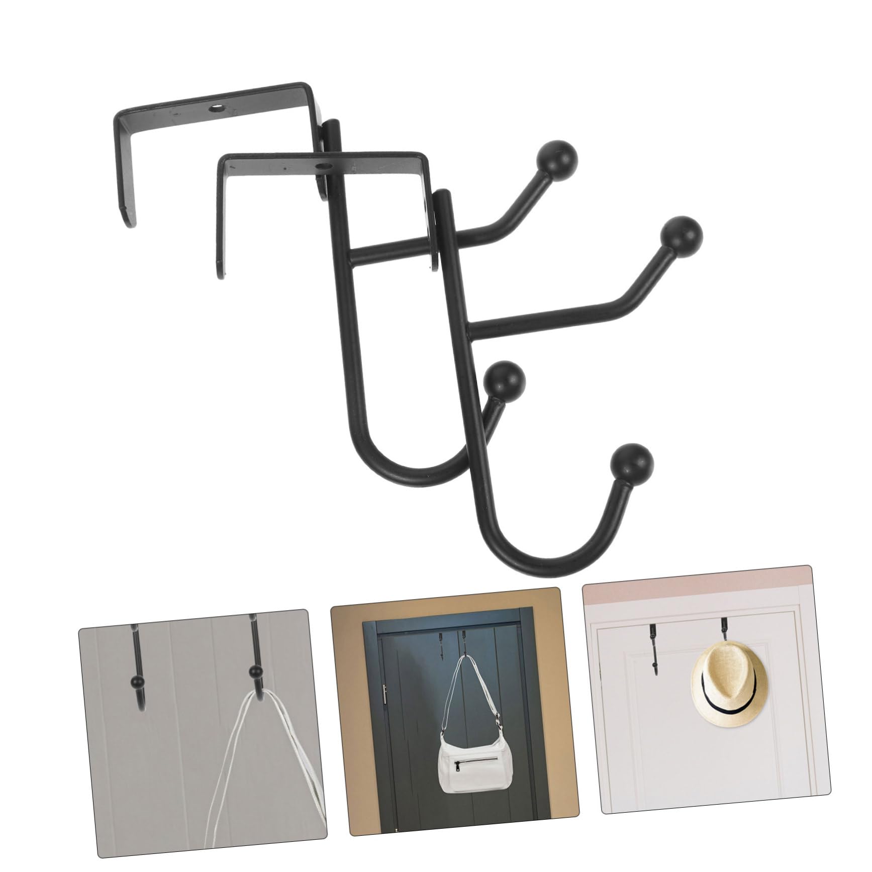 Alipis Door Hooks 2 Pack Strong Door Coat Hanger for Hanging Easy to Install Space Saving Multi-Purpose