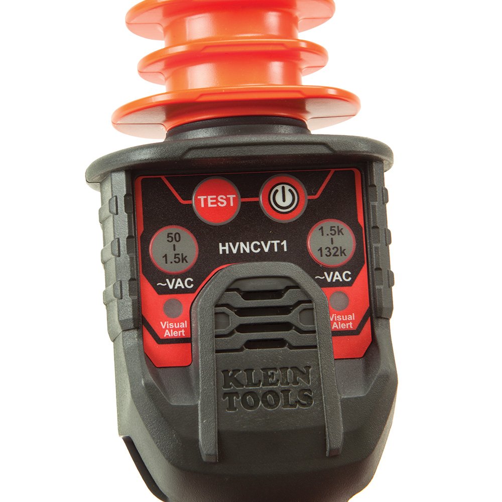 Klein Tools HVNCVT-1 Tester ad alta tensione senza contatto a doppia gamma, indicatori audio/visivi, resistente all'acqua, con custodia e batteria