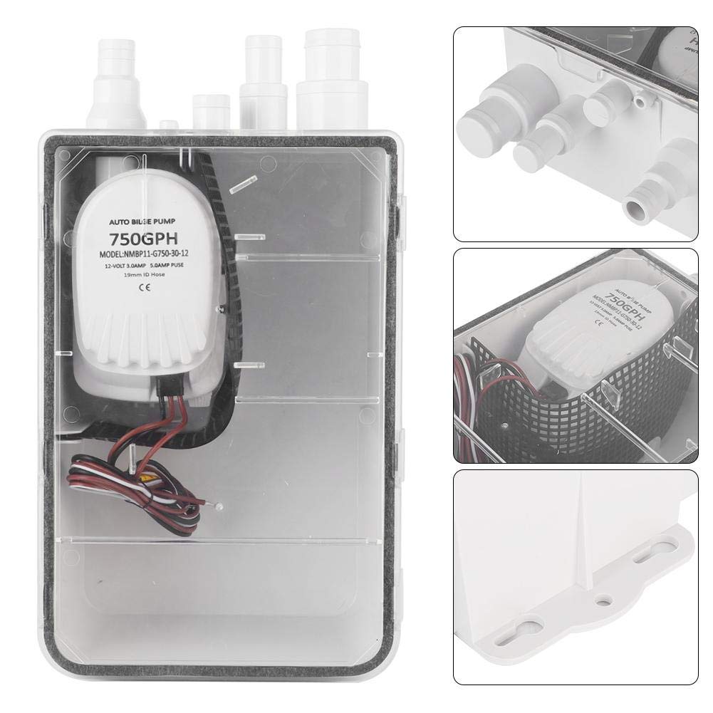 Bomba De Sumidero Para Ducha 750GPH DC 12V/24V Con Interruptor Automático Y Múltiples Entradas Para Barcos Yates Y Embarcaciones Marinas Diseño Sumergible Con Filtro Extraíble Y Protección Contra