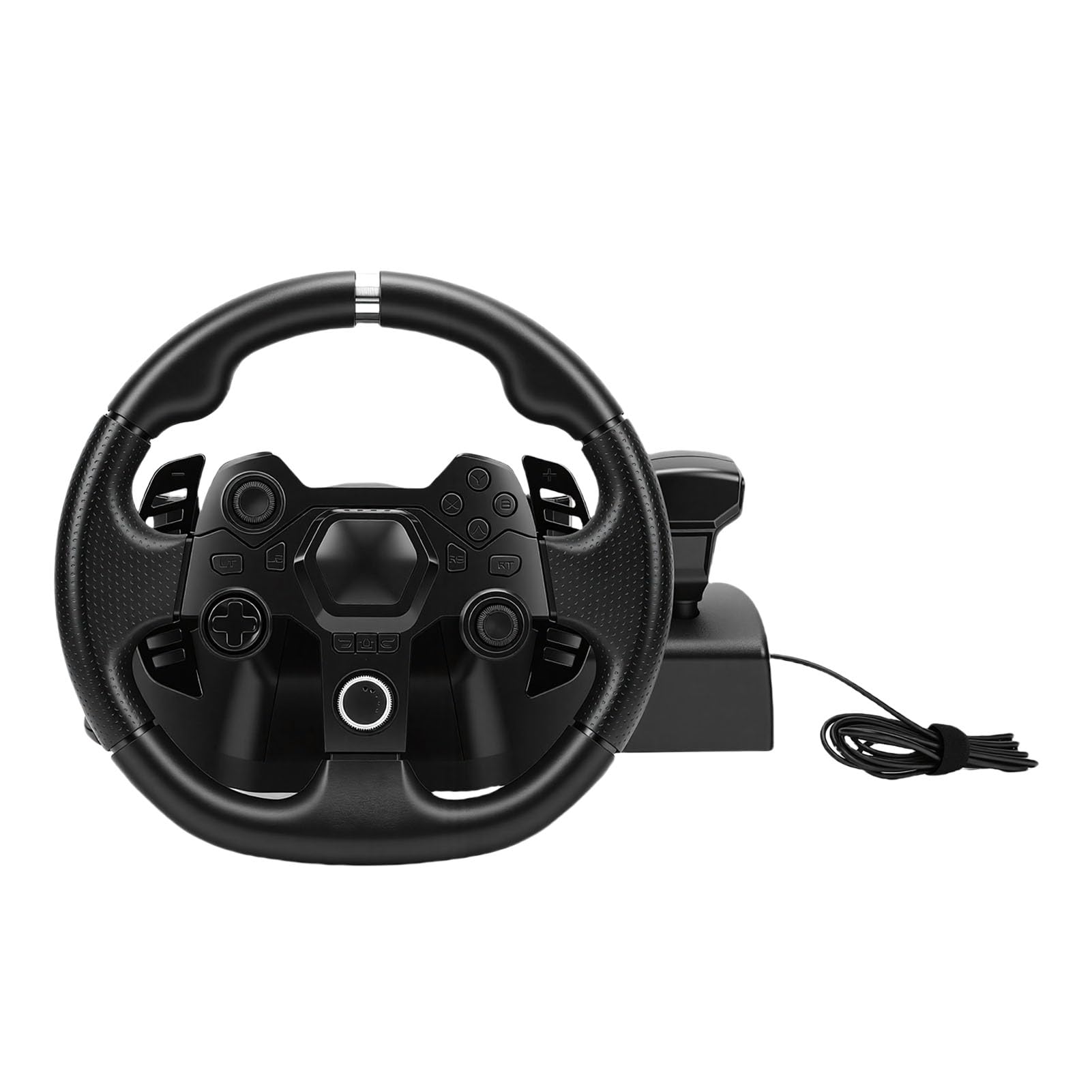 Jiawu Driving Force Racing Wheel and Pedal Set, Volante Ajustable de 11 Pulgadas para Consola de Juegos, PC, Accesorio de Escritorio Estable