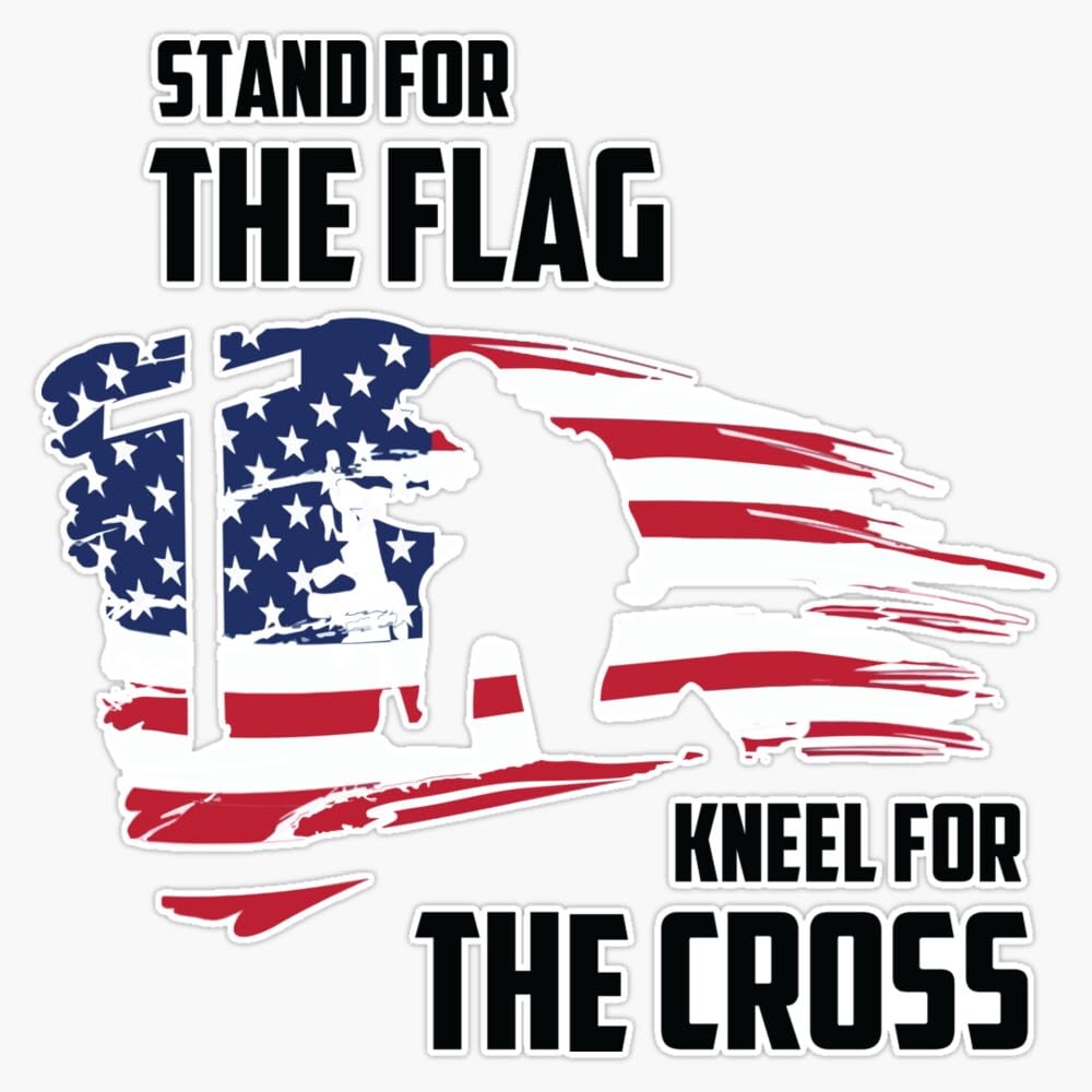 LAD Studio Stand for The Flag Kneel for The Cross Window Bumper Sticker Decal 5""