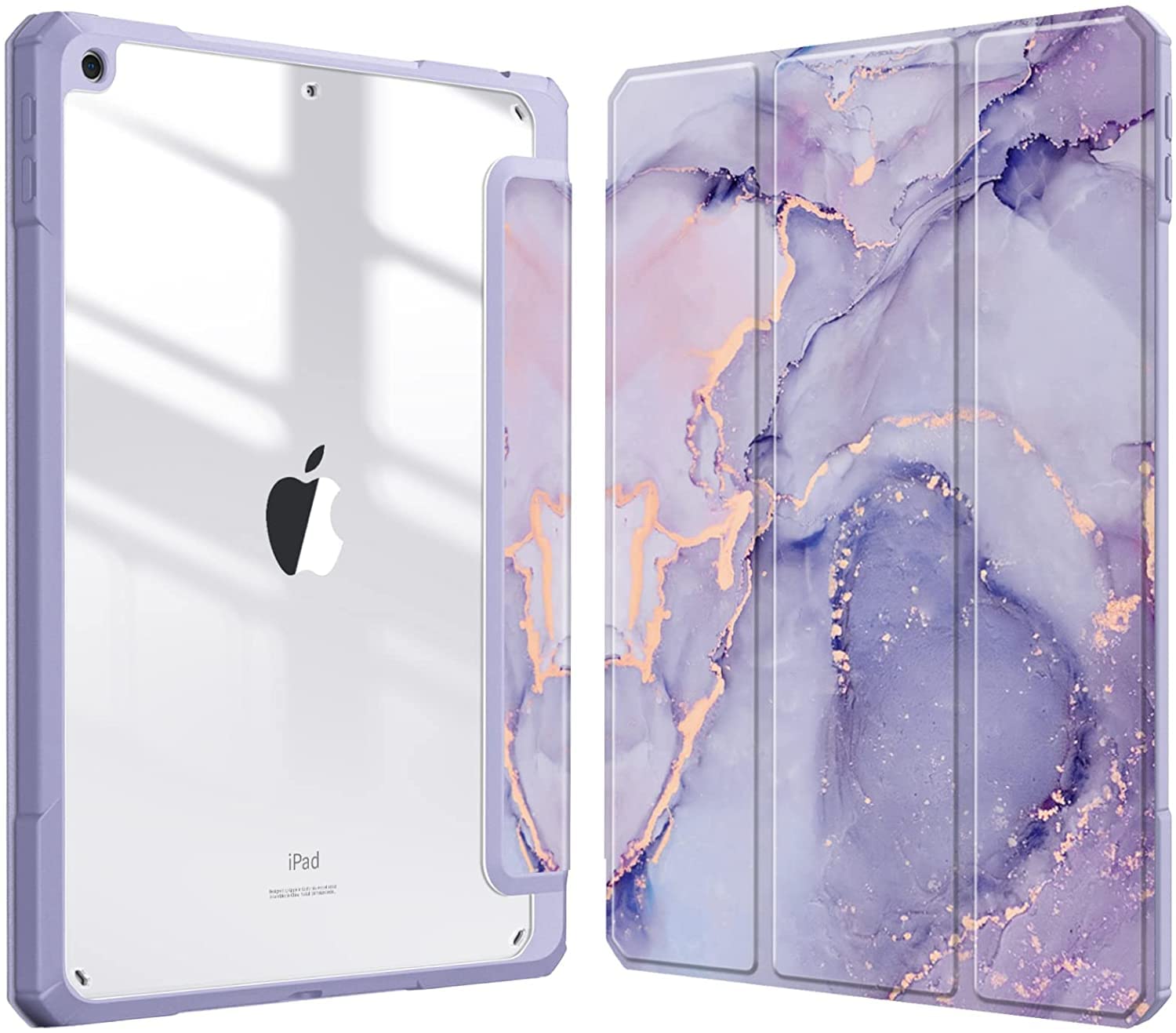 SwooK Case for iPad 10.2 inch 9th 8th 7th Generation 10.2" iPads with [Pencil Holder] Smart Cover with Transparent Back (Soft Edge) Flip Cover -Purple Marble (B0C1SLQT6S) Amazon Price History, Amazon Price Tracker