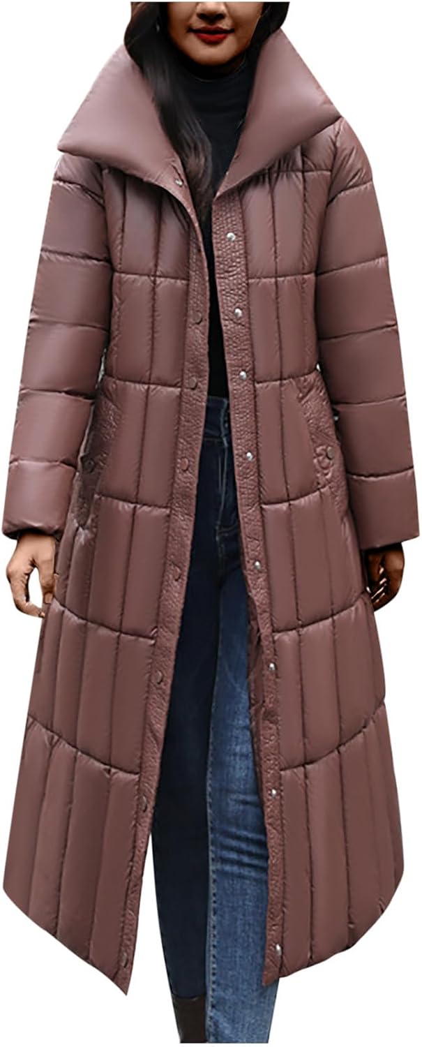 Firzero Puffer Jackets for Women Long Down Autumn Winter Lightweight Keep Warm Coats Zipper Pocket Cotton Coat 2024
