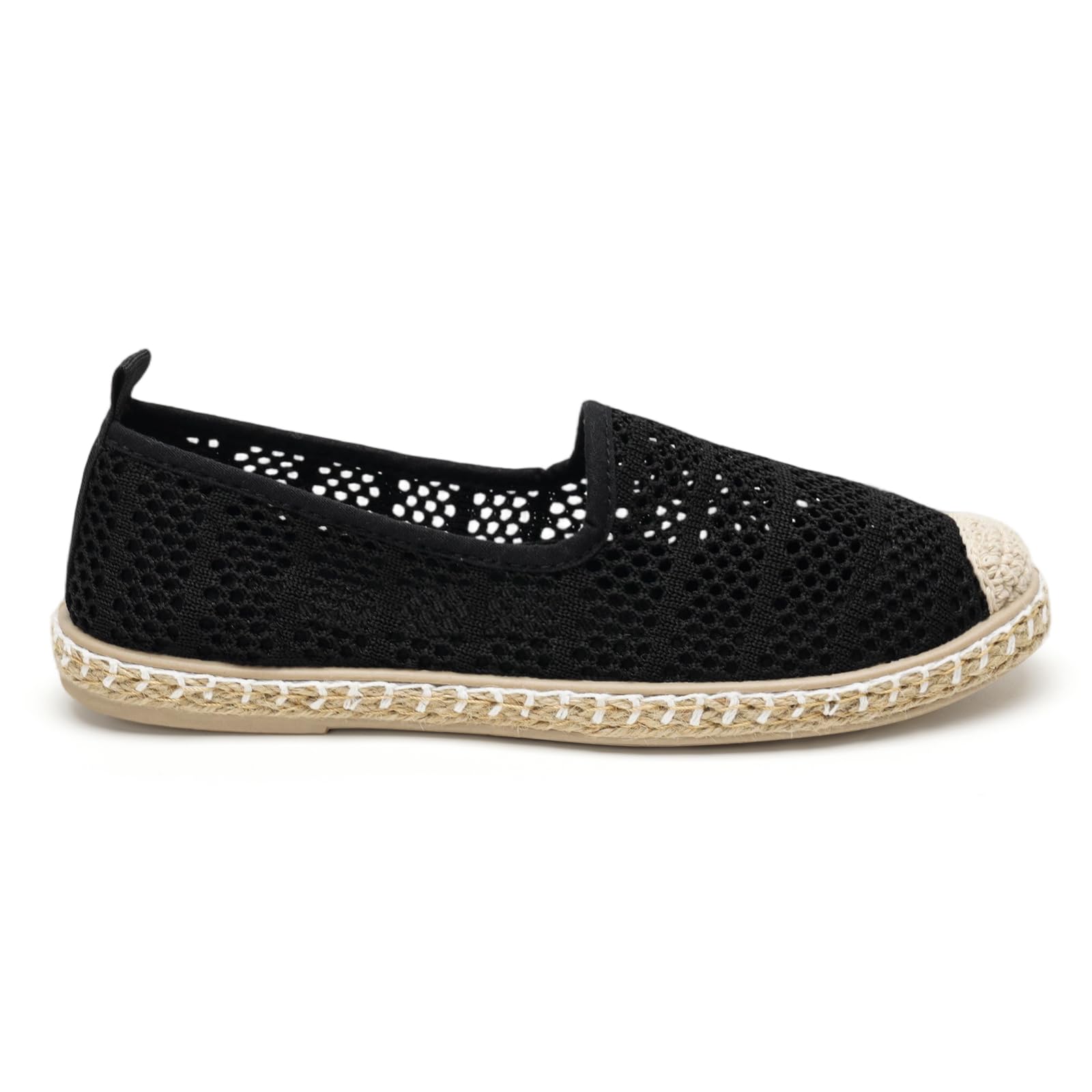 GLAMORA Espadrilles Femme Respirantes Chaussures d'Été Plates Textile Tricoté Souple Ballerines Confortables Semelle Légère Antidérapante Slip-on
