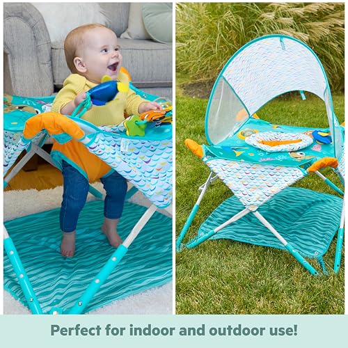 Image of Bright Starts Disney Baby Finding Nemo Pop 'N Jump Portable Baby Jumper, Foldable Indoor /Outdoor Baby Jumper with Sensory Activities, Ages 6-12 Months