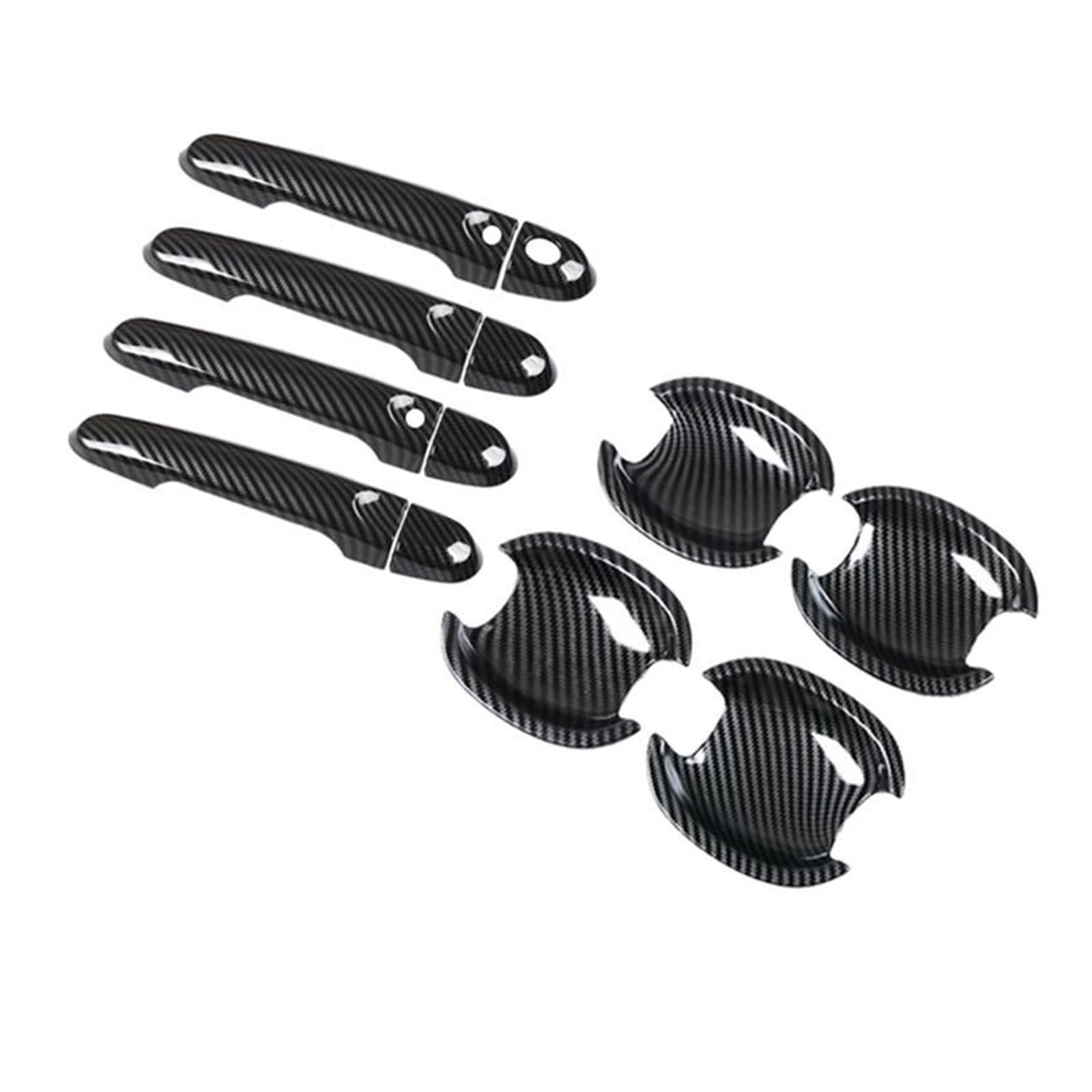 Schwarz Carbon Faser Tür Griffe Abckung Trim Set Für Nissan Note E12 Versa Hinweis 2013 ~ 2019 Auto Zubehör Aufkleber Stlying 2014