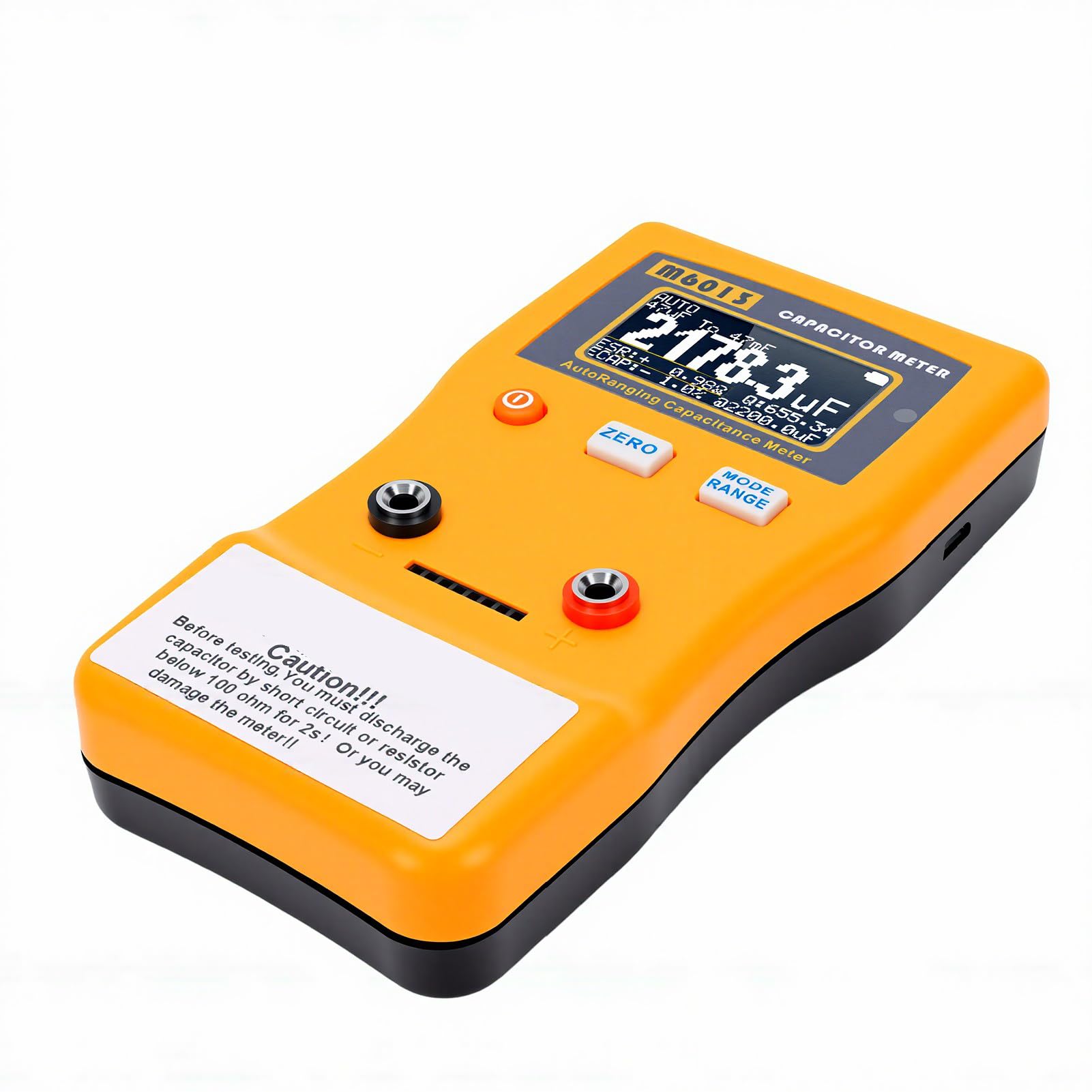 Rosvola Misuratore di capacità da 0,01 PF a 470 F con Tester Digitale con Range Automatico Clip di Test SMD per Riparazioni HVAC e Diagnostica di Apparecchi