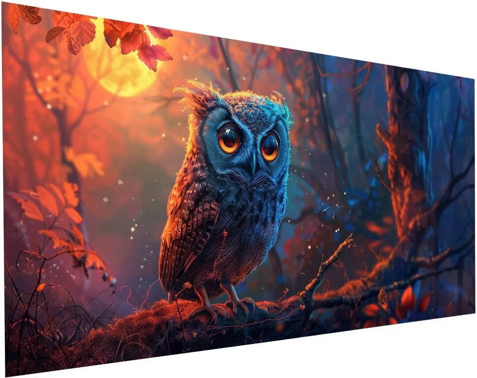 Kit Complet Peinture Diamant Hibou 55x110 | Chassez le Stress par l'Activité Manuelle