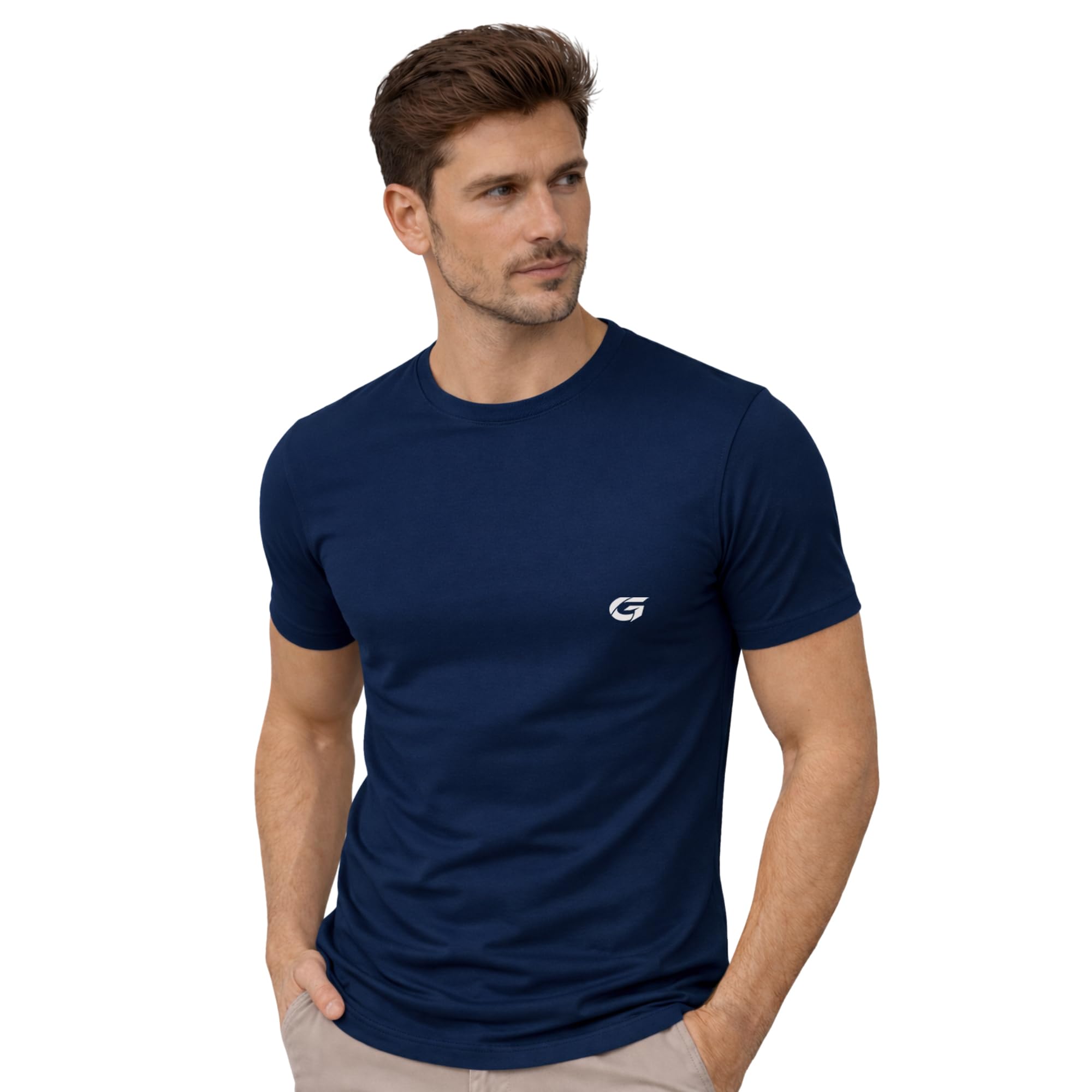 Men’s Solid Round Neck T Shirt | Slim Fit for Men | Half Sleeve Tshirt for Men Gym Wear | Casual Running Yoga Sports Jersey Mens Round Neck Tee-image-21