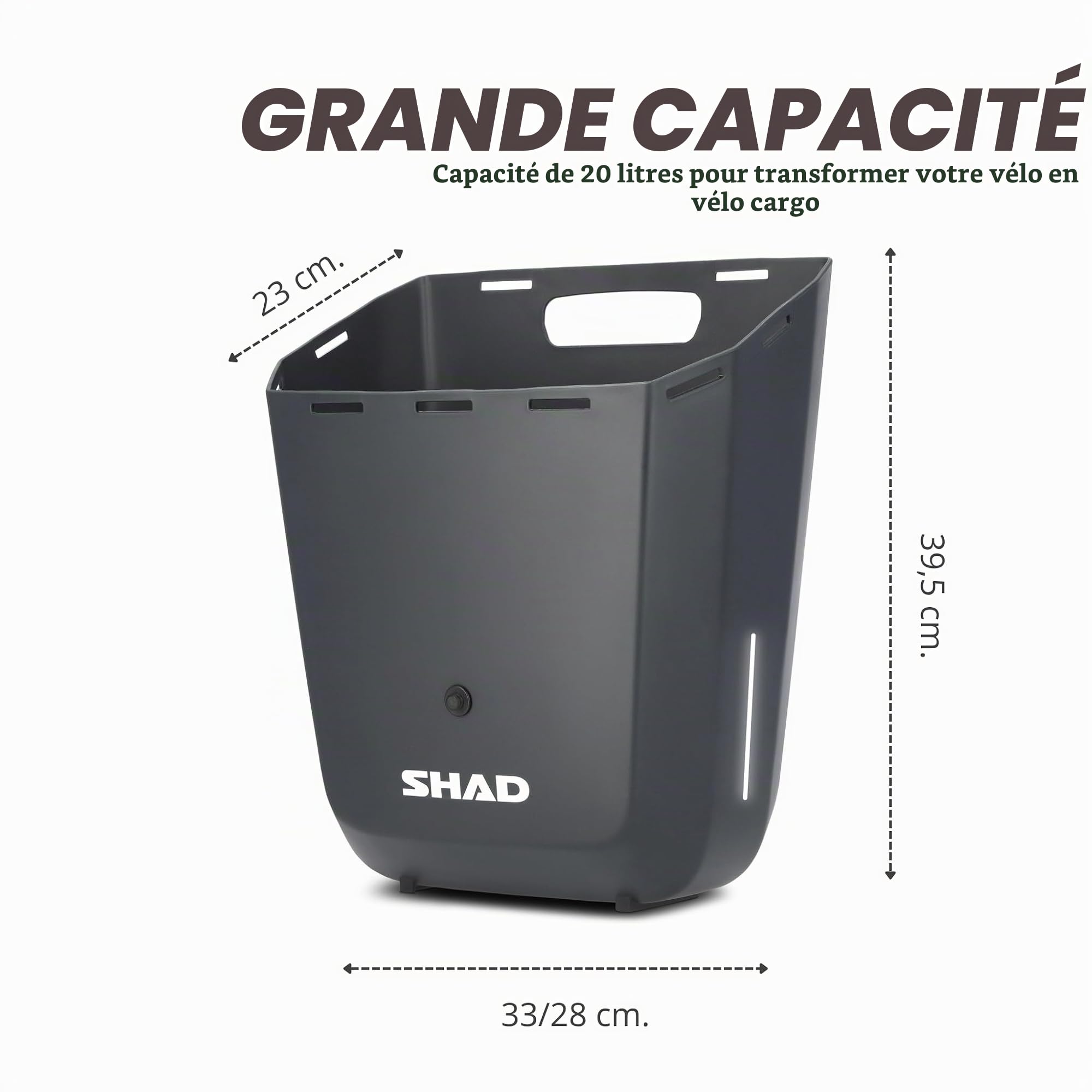 SHAD Bikes Sacoche Velo Arriere Rigide 20L Quick Release – Sacoche Arriere Velo Electrique Fixe KLICKfix resistante aux Chocs et prete pour Un Usage Quotidien