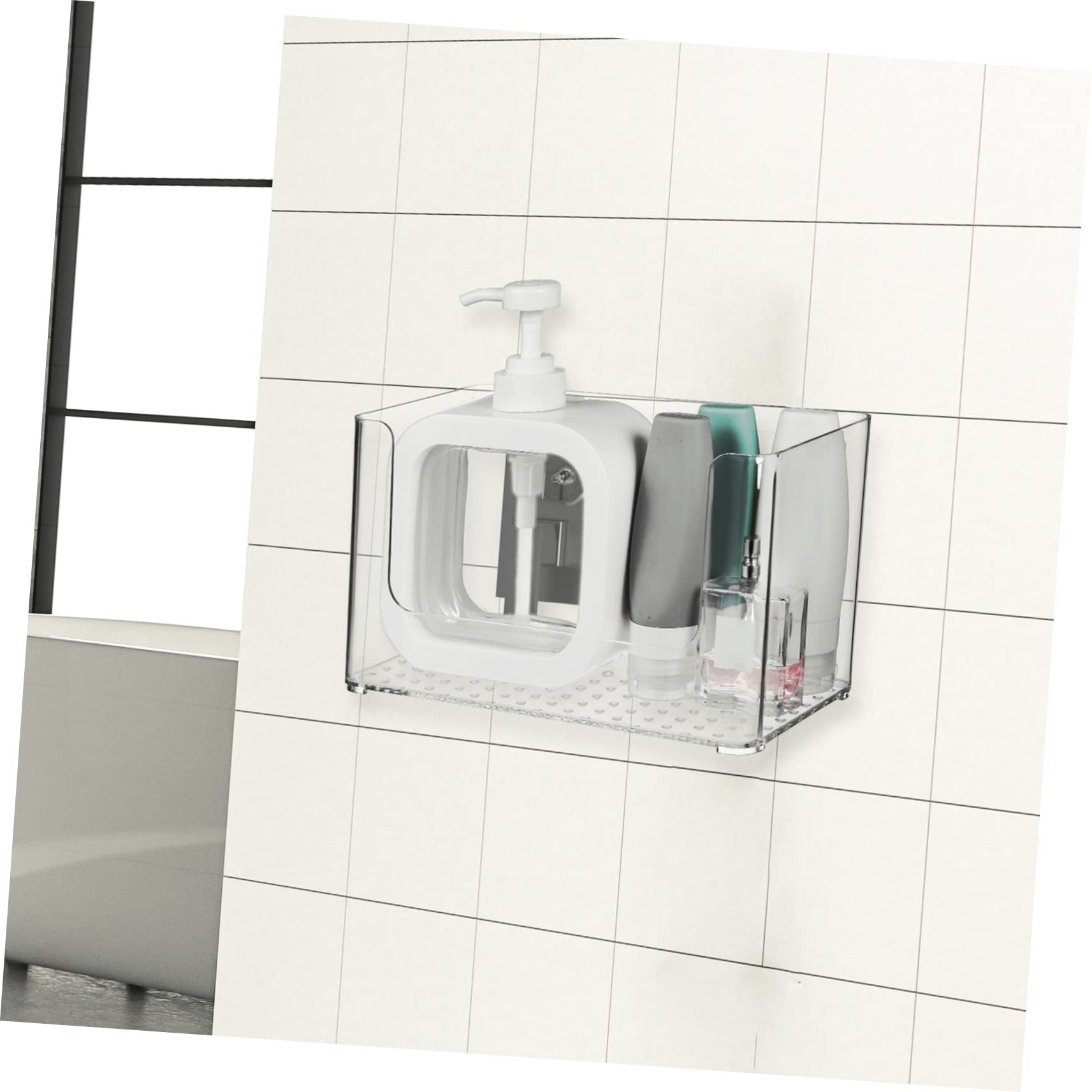 VALICLUD Scatola Portaoggetti Adesiva per Doccia, Mensola da Muro in Ps, per Bagno Cucina, 2 Pezzi, Appendibile, Capienza