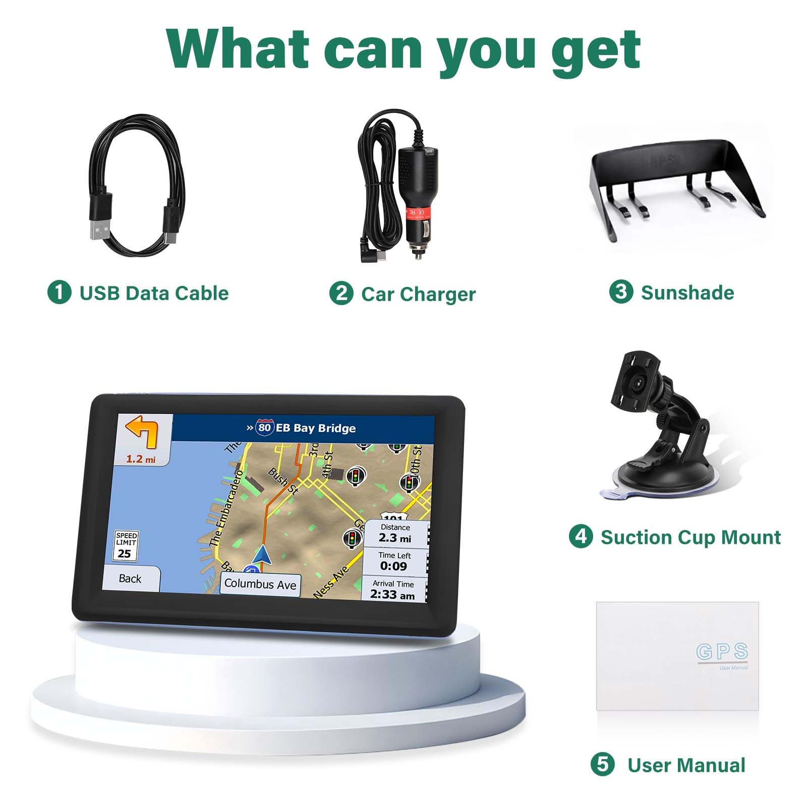 Amazon.com: GPS Navigator for Car Truck RV, 7-Inch Car GPS with