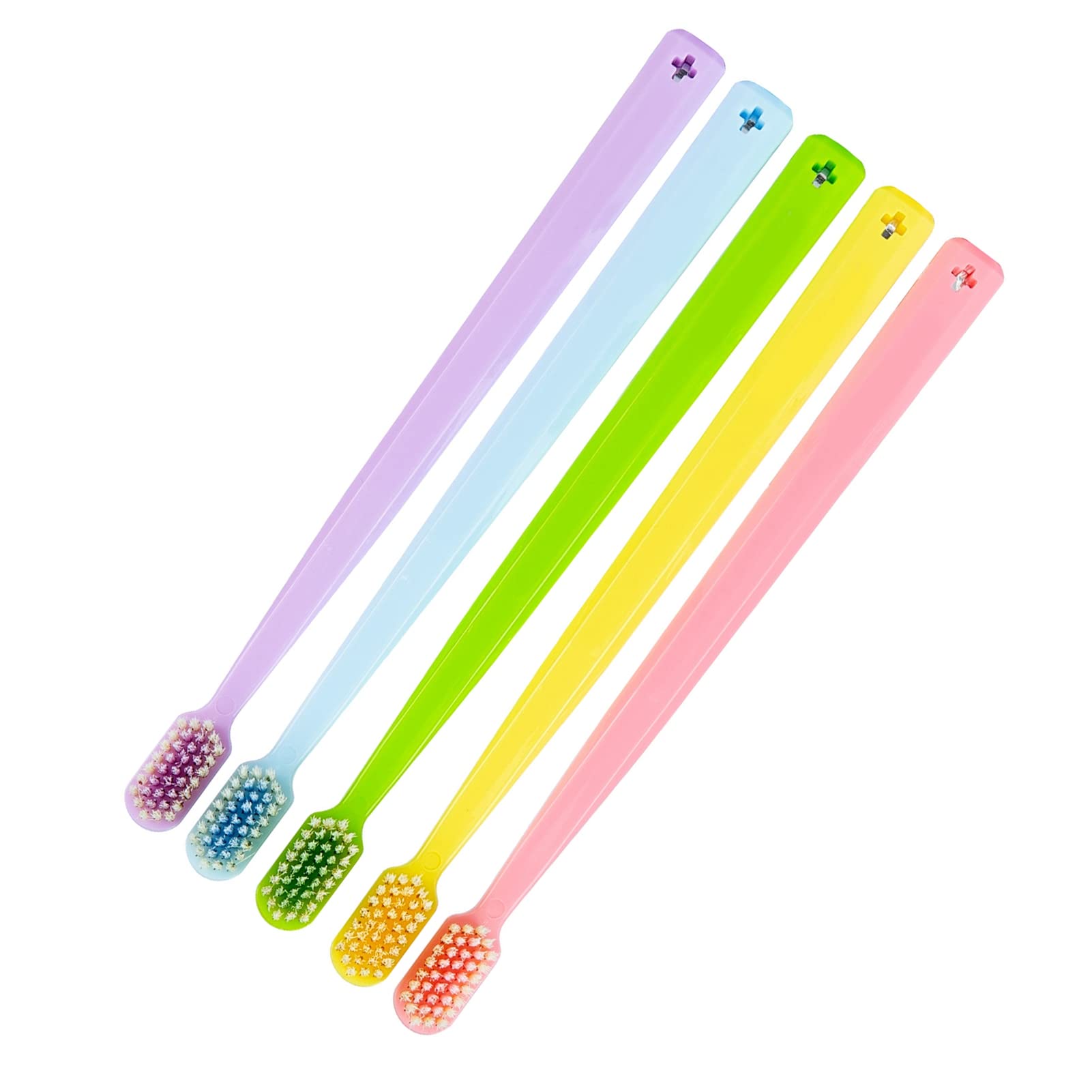 Cocoarm Set Spazzolino Morbido, Confezione da 5 Spazzolino con Setole Morbide PP TPR con Testa Arrotondata, Impugnatura Comoda, Setole Ultra Fini per Adulti Cura Dentale Quotidiana Viaggi a Casa (1