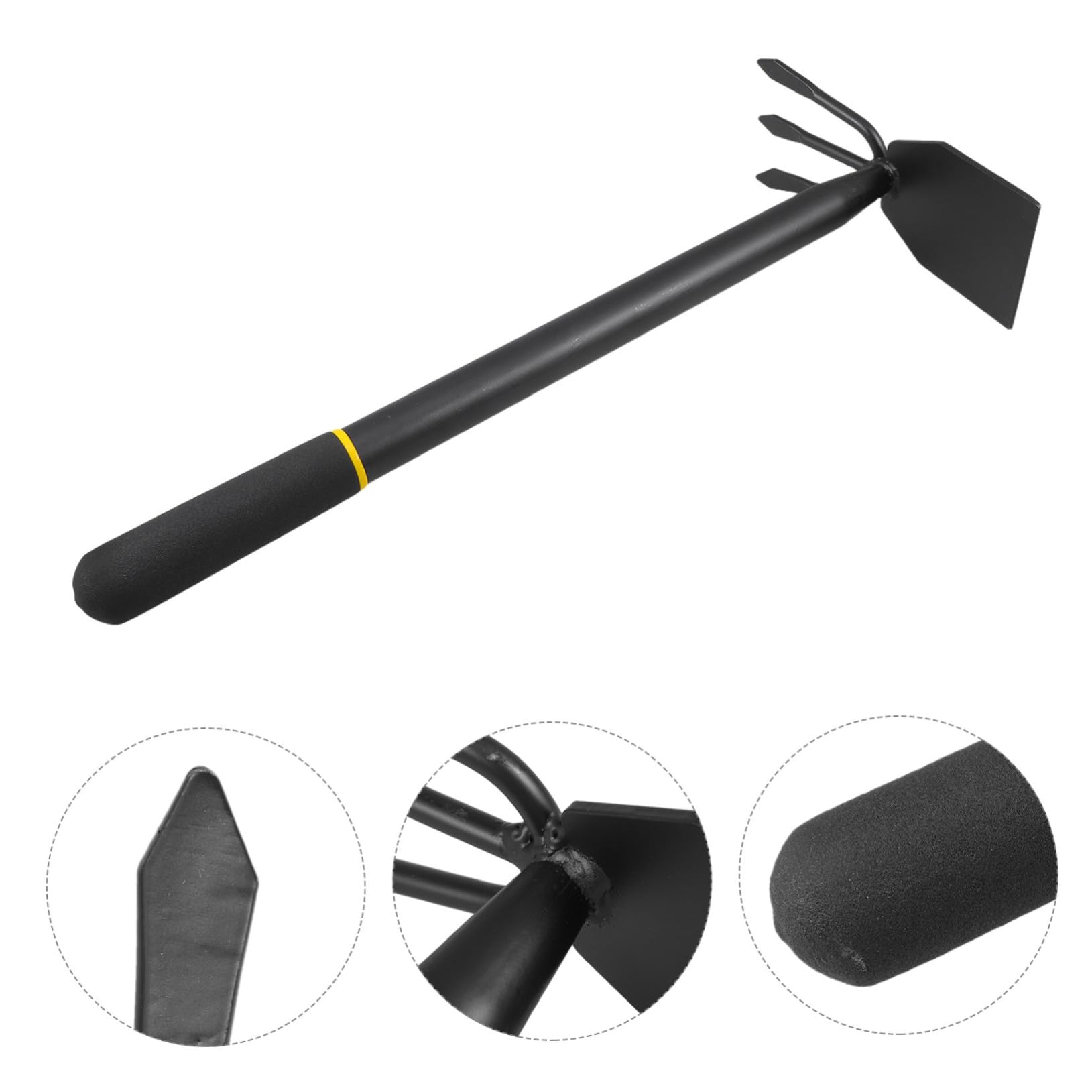 Happyyami Attrezzo da Giardino in Acciaio al Manganese, Utensile Portatile a 2 Teste, Monoblocco, Alta Resistenza, per Trapianto e Diserbo in Orto