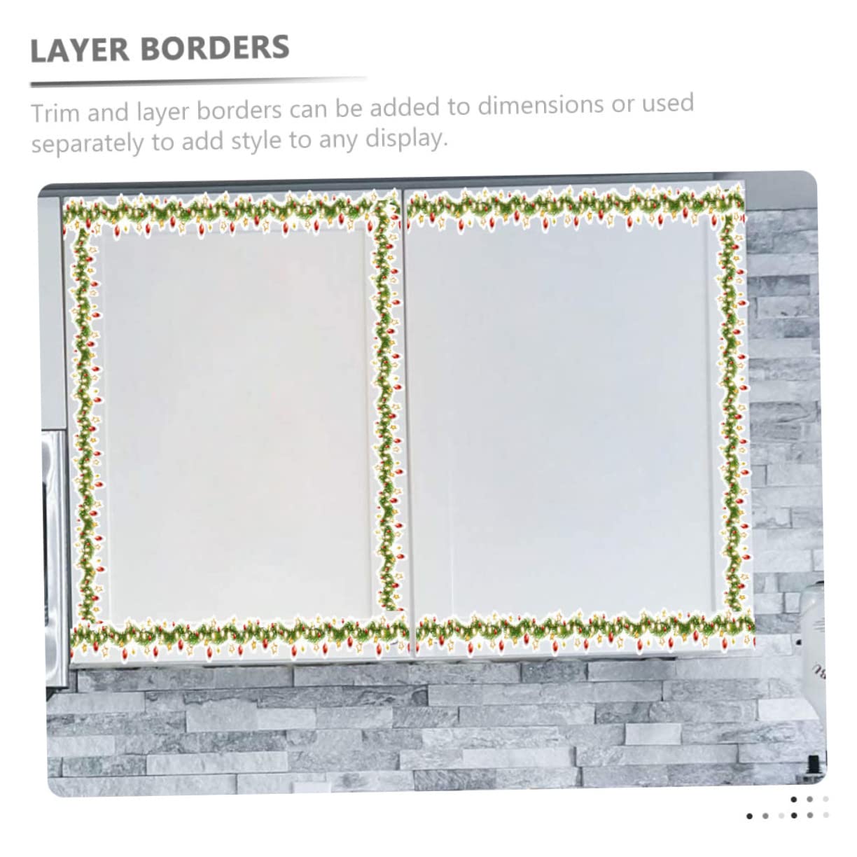 DOITOOL 5 Juegos Pegatinas De Pared Con Forma De Cintura De Flores Tiras De Luces Navideñas Decoraciones Guirnaldas Iluminadas Pegatinas Para Borde De Armario Remolinos 10 hojas * 5