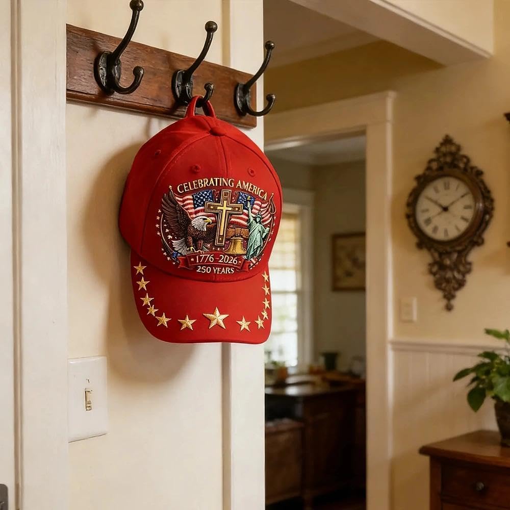 Eagle & Liberty & Cross Commemorative Cap,United States 250th Anniversary Hat,Adjustable Patriotic Baseball Cap - Image 6