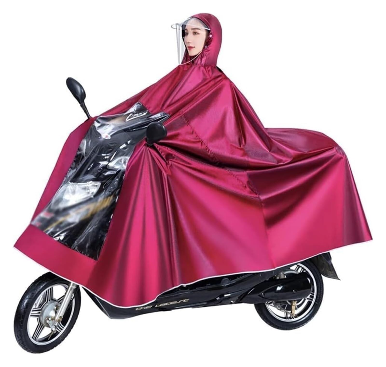 Waterproof Rain Poncho Cycling Poncho, Poncza, motocyklowe wydłużone poncho Motocyklowa odzież przeciwdeszczowa z kieszeniami na lusterka Jazda motocyklem Duża osłona przeciwdeszczowa Peleryna do elek