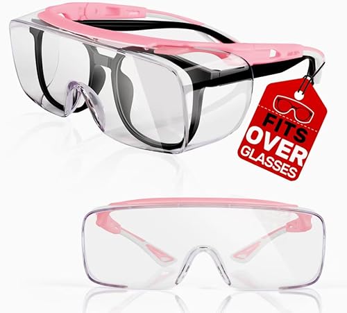 Miniatura 7 de MORK&SUKY Gafas de seguridad que se ajustan a los anteojos recetados, certificado ANSI Z87, protección ocular antivaho para hombres y mujeres.