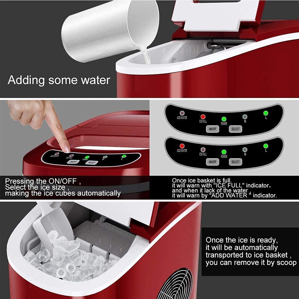 Ice Cube Maker Machine,Automatic Portable Electric Countertop Ice Maker Student Home Kitchen Coffee on Fridge.com - View 5