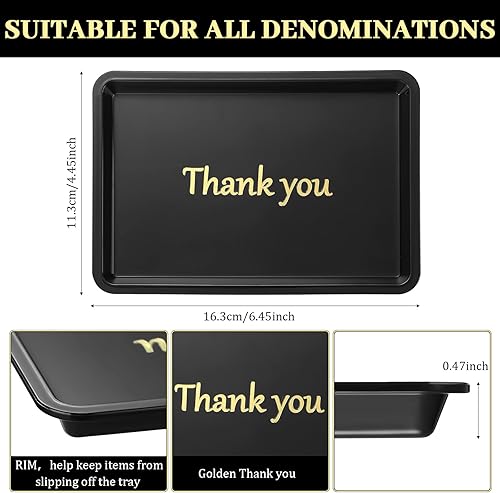 Miniatura 3 de Juego de 24 bandejas para restaurantes para restaurantes, pequeñas bandejas de plástico para servir de 4.5 x 6.4 pulgadas, soporte para billetes de