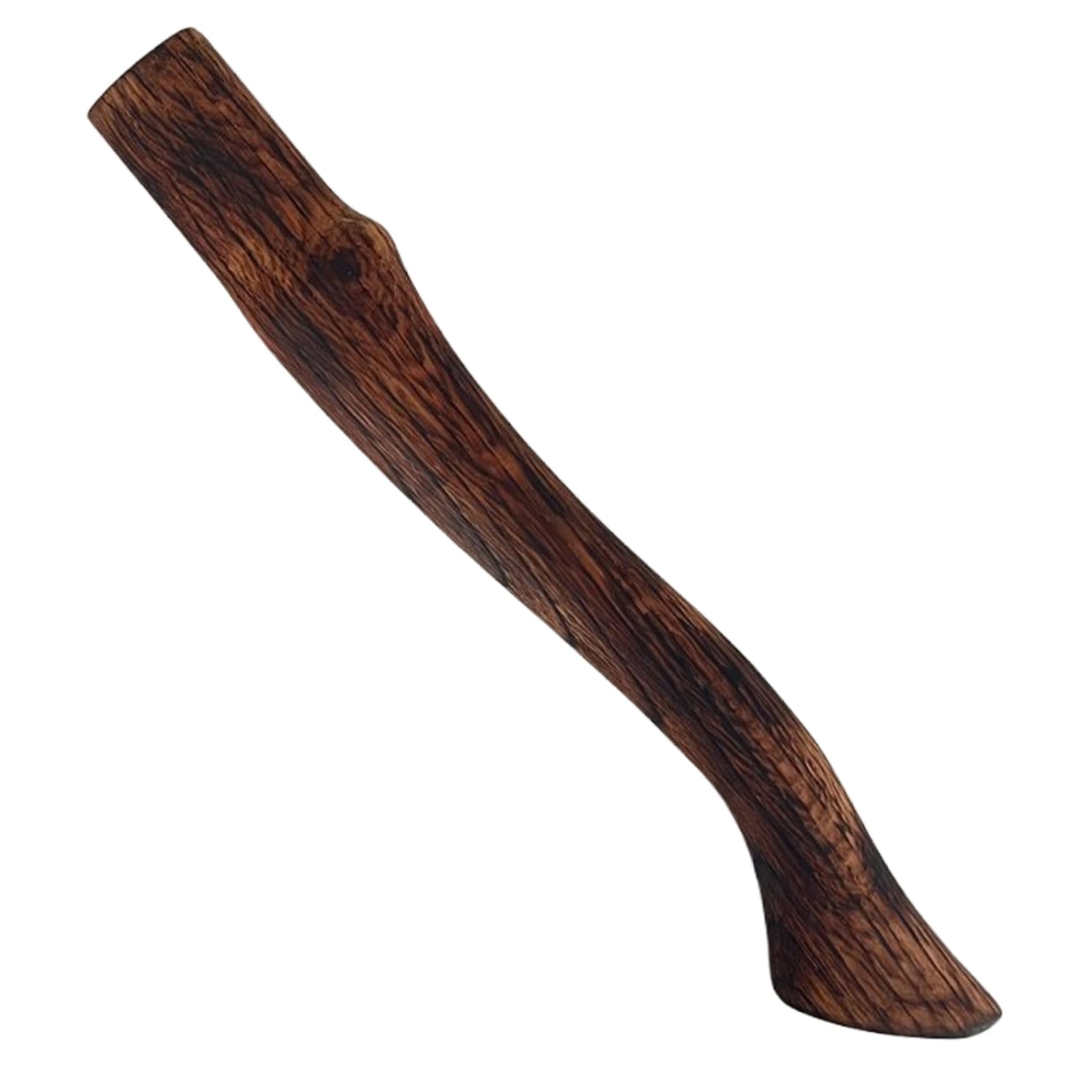 Veesper 14.57in Beech Wood Axe Handle Replacement, Smooth Curved End Carbonized Hatchet Handle, Impact-Resistant for Outdoor, Camping & Wood Chopping