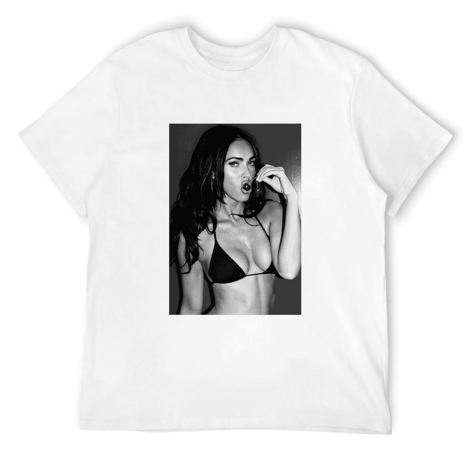 Diyilu Megan Fox Design On Front Black Or White T-Shirt Printing Megan Fox Design On Front Black Or White T-Shirt Printing White XL