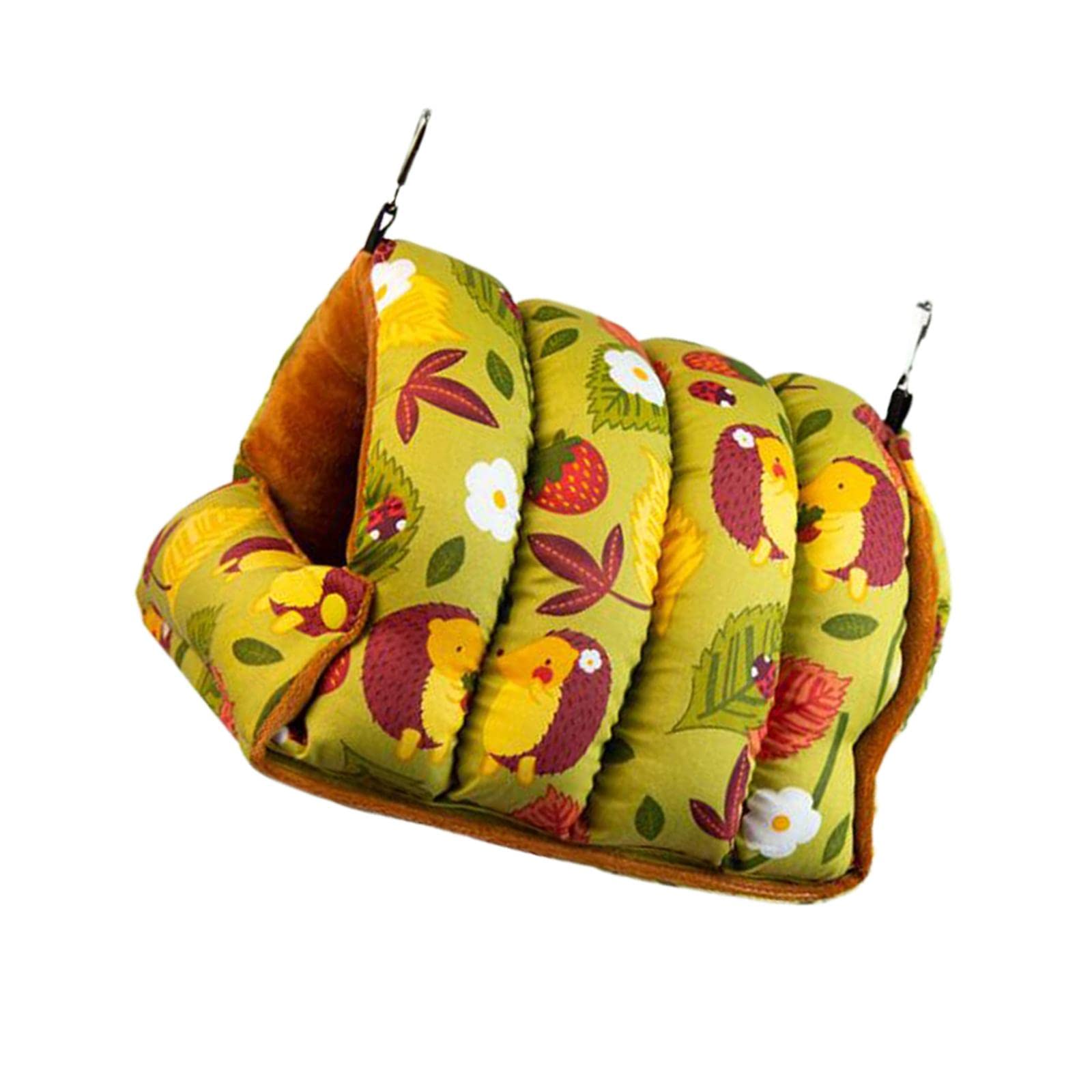 Hamac pour Perroquet, Cage Suspendue en Forme de Grotte et Nichoir en Coton Chaud pour Petits Oiseaux, Décoration Intérieure, Rose Petit