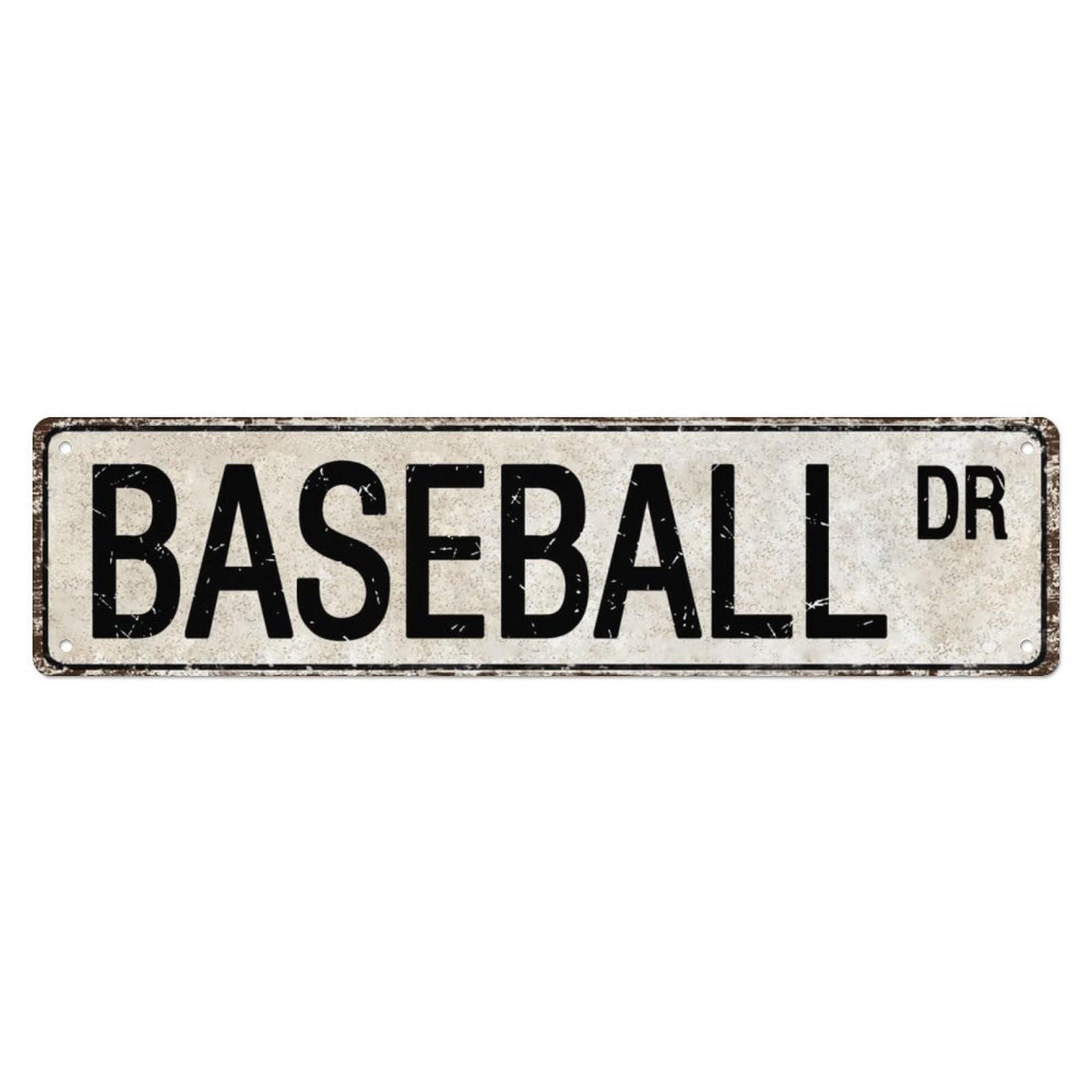Baseball Vintage Sign Funny metal Signs for Boys Room Baseball Posters, Baseball Gifts For Boys Home Wall Decor,Aluminum Metal Sign for Office Kitchen