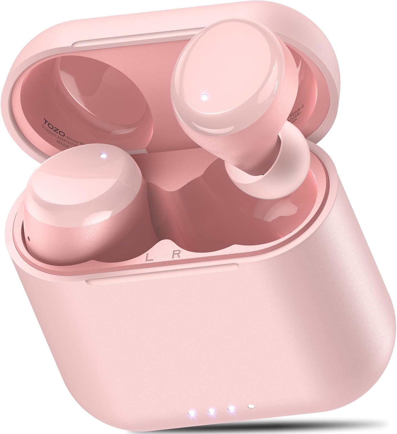 TOZO T6 True Wireless Earbuds Bluetooth 5.3 Headphones Touch Control with Wireless Charging Case IPX8 Waterproof Stereo Earphones in-Ear Built-in Mic Headset Premium Deep Bass for Sport Rose Gold
