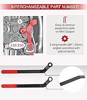Vista 3 de Juego de 2 llaves tensoras de correa serpentina 1016 para todos los Mini Cooper 2007+ con motores N12, N14, N16, N18