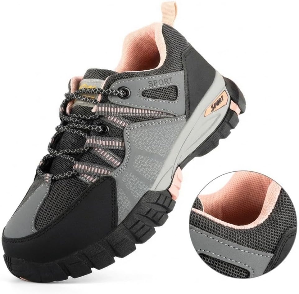 Women's Steel Toe Safety Shoes Low Cut Anti Puncture Work Sneakers Black Synthetic Leather Mesh Industrial Construction US