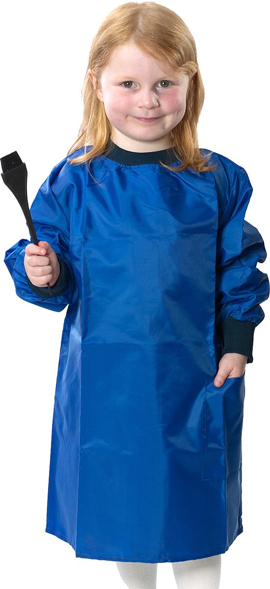 ND Sports Kid's School Painting Uniform Smock Apron for 4-6 Years, Royal Blue