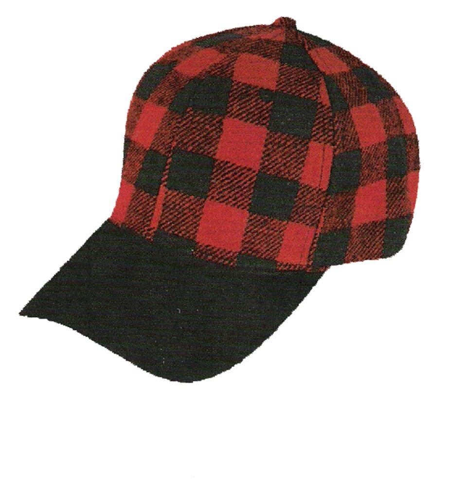 Red & Black Buffalo Plaid Suede Bill Elmer Hunting Cap