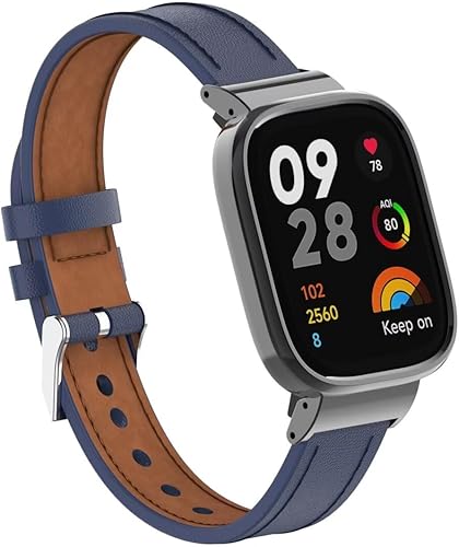 Vista 17 de Compatible con Xiaomi Redmi Watch 3 Bandas, Redmi Watch 3 Correa de repuesto de cuero Correa de pulsera con marco de metal para Xiaomi Redmi Watch 3