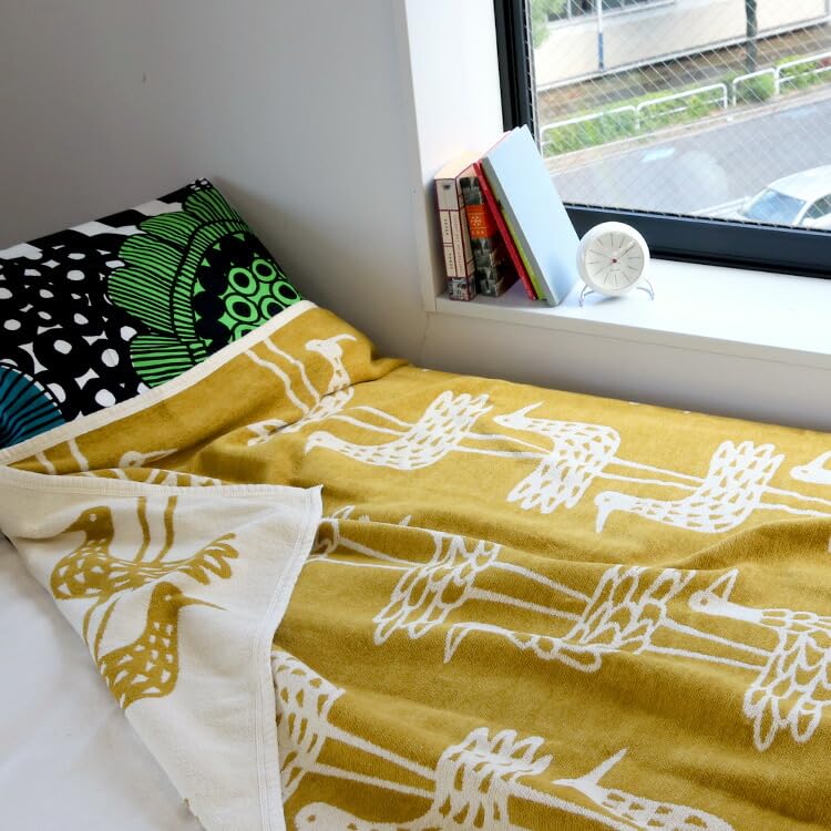 クリッパン　ウールブランケット　マスタード　北欧 KLIPPAN/クリッパン エコウール ウール ミニブランケット birds