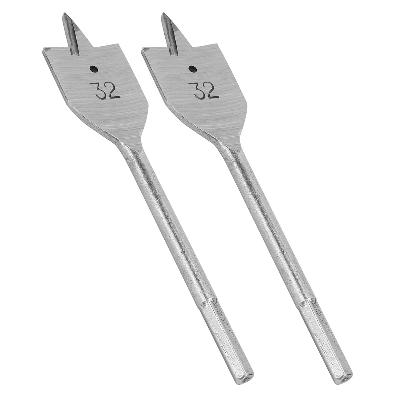 Spade Boring Drill Bit 32mm Flat Wood Drill Bit Set High Carbon Steel Cutting Thorn Design for Woodworking Hole Opening Spade Drill Bits